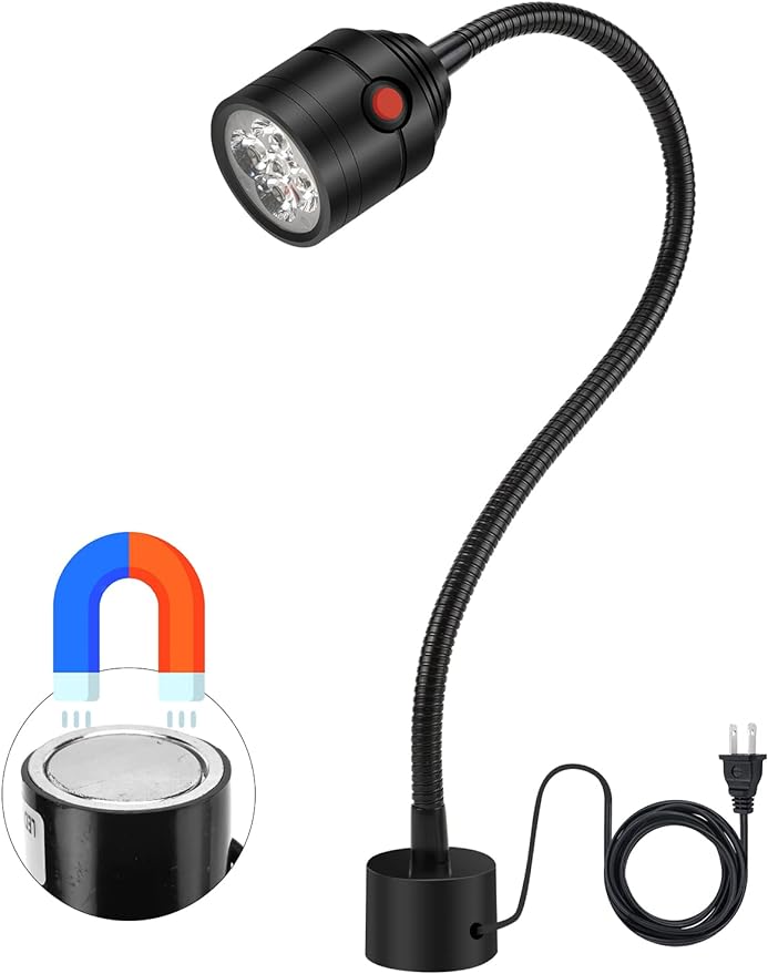 Magnetic Work Light, LED Machine Light with Flexible Gooseneck and Magnetic Base