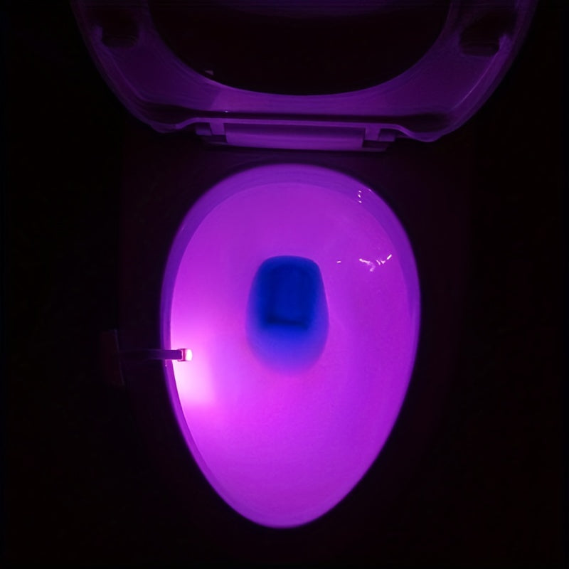 Toilet Night Light Motion Sensor, 8-Color Changing Toilet Bowl Light, LED Nightlight For Bathroom Decor, Bathroom Accessories