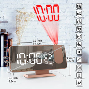 7.5 Inch Projection Alarm Clock Fm Radio Timer With Projection Snooze Clock Led Digital Clock Double Alarm Clock Cykapu