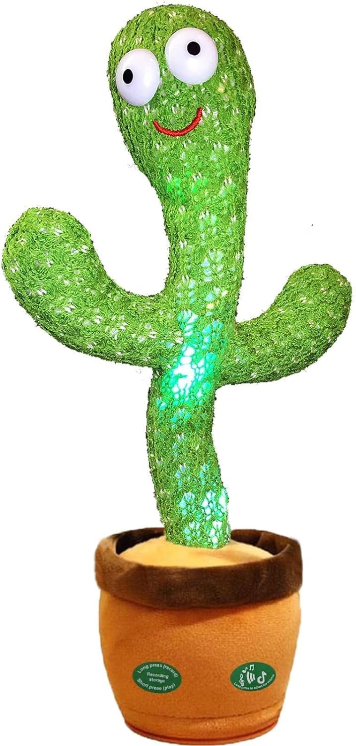 Dancing Cactus Toy,Talking Repeat Singing Sunny Cactus Toy 120 Pcs Songs 15S Record
