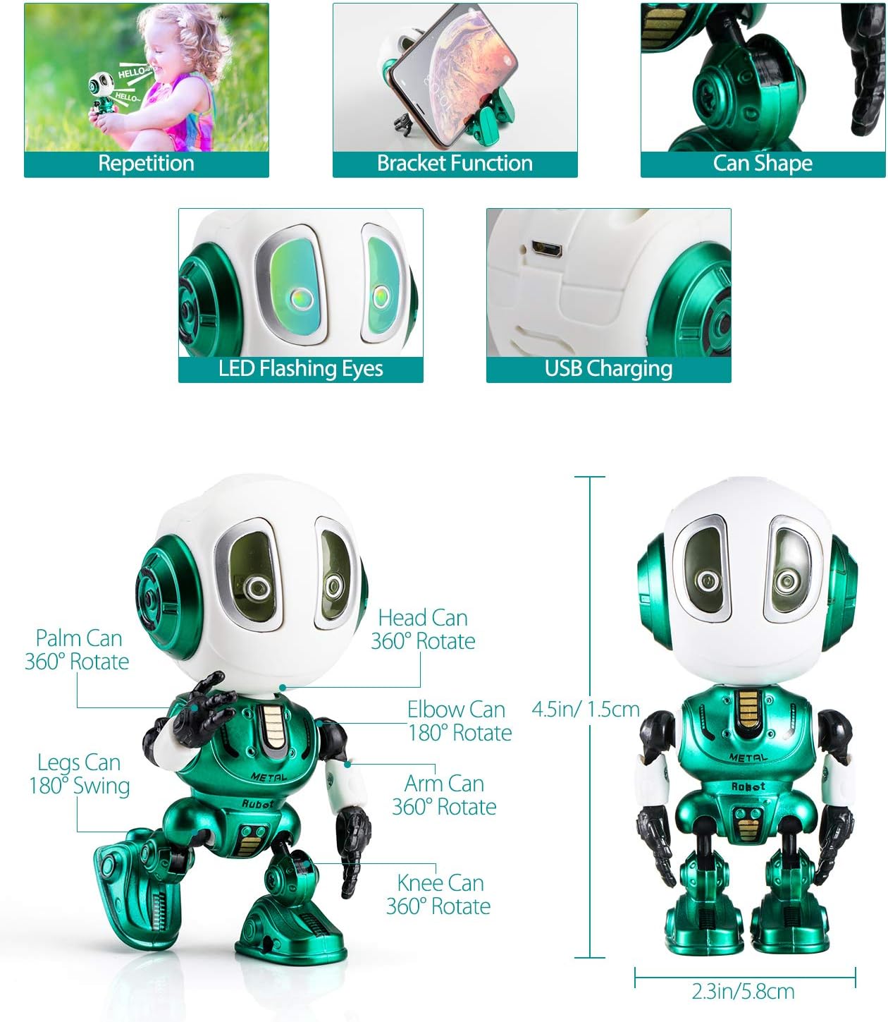 Robots Toys for Kids Christmas Stocking Stuffers Mini Talking Robots