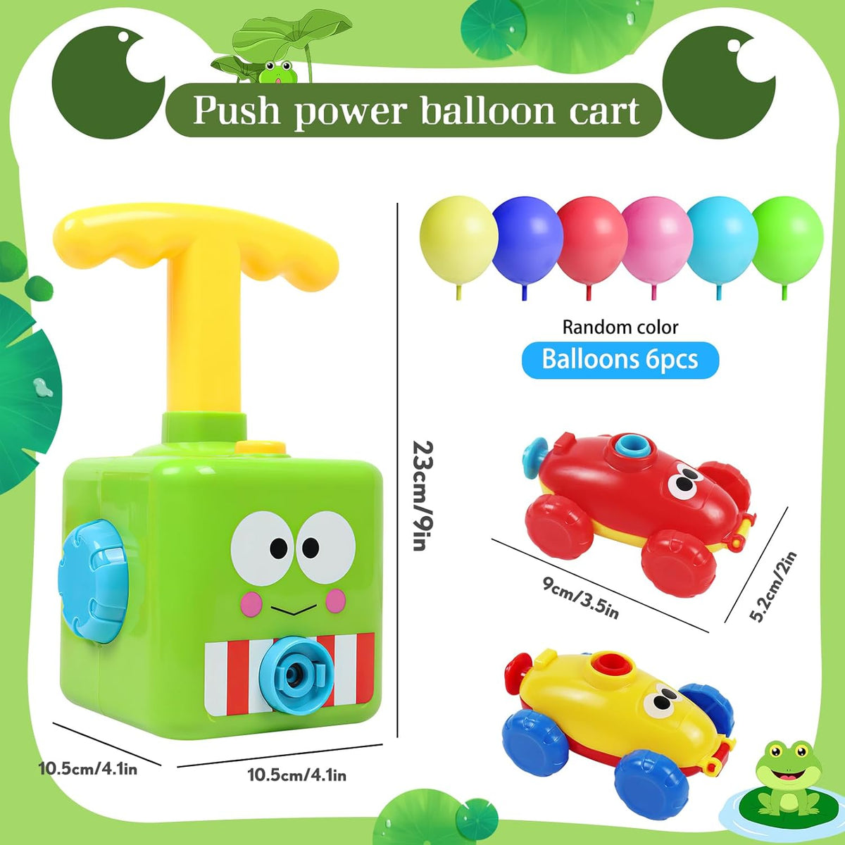 Balloon Launcher Toy Car, Racing Balloon Party Supplies Inertia Car Toys with Balloon Pump Punching Balloons Cykapu