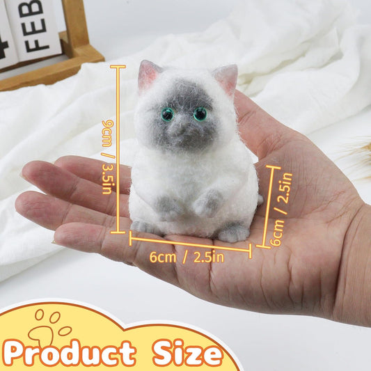 Squishies Fluffy Cat Fidget Toys Adults, Cute Handmade Cat Squeeze Sensory Toys for Kids with Autism