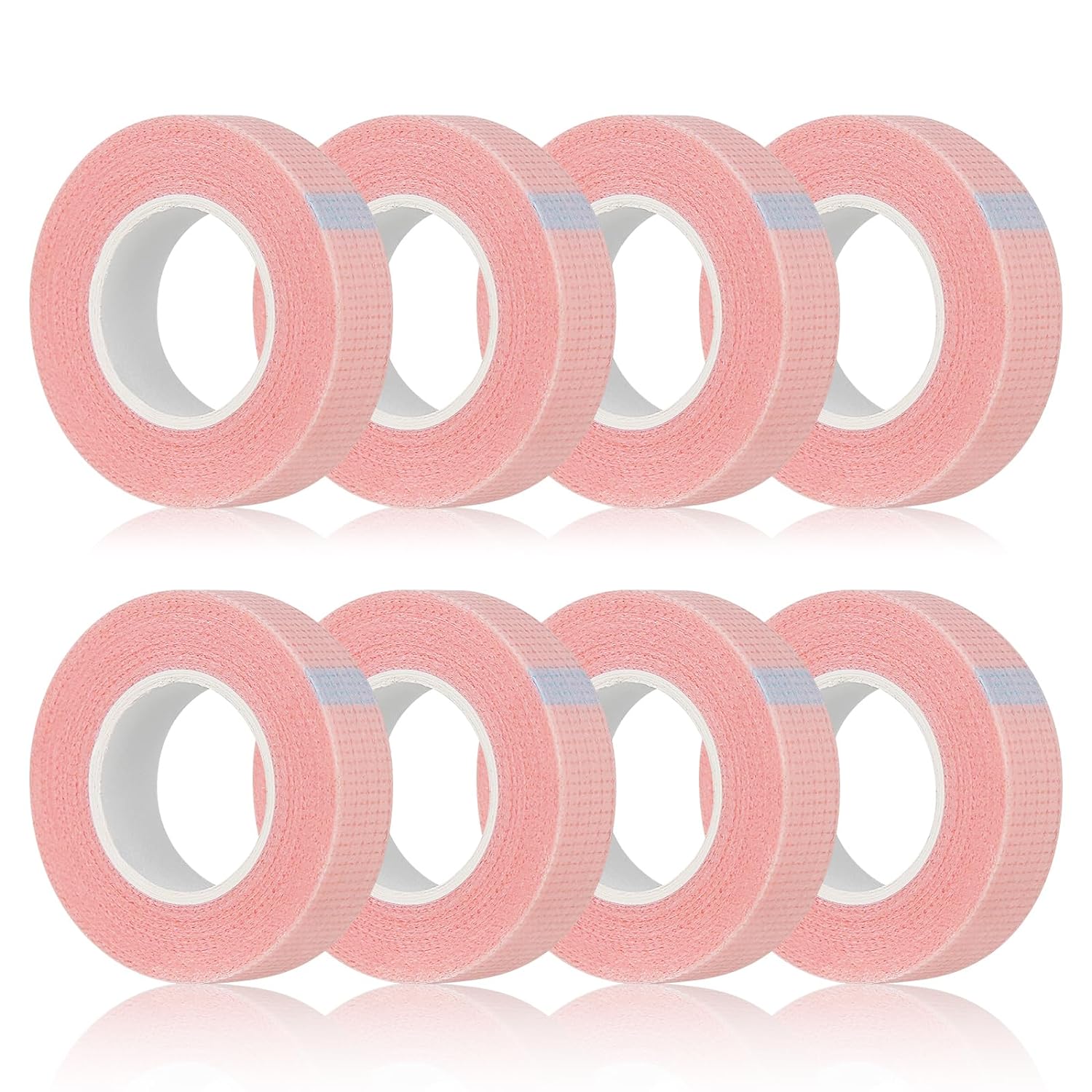 8 Rolls Lash Tape 9m/10 Yard Pink Adhesive Eyelash Tape Breathable Fabric Eyelash Extension Tape