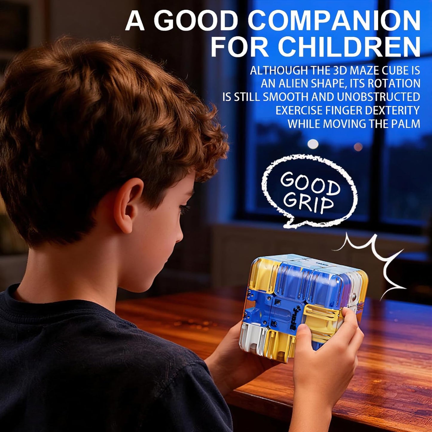 3D Cube Puzzles for Kids - Brain Teaser Puzzles Boys Toys Age 8-10 Educational Learning Toys for Logical Thinking, Puzzle Maze Cube for Grandkids Stocking Stuffers for Kids (Blue)