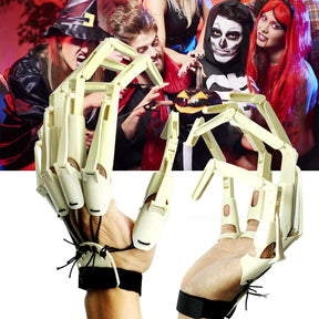 Halloween Articulated Fingers with Gloves,Articulated Finger Extensions,Scary Skeleton Bone Claw Hand