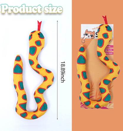 Cat Toys Interactive, Safe Teeth Cleaning Chew Catnip-Infused Snake-Shaped Cat Toys for Indoor