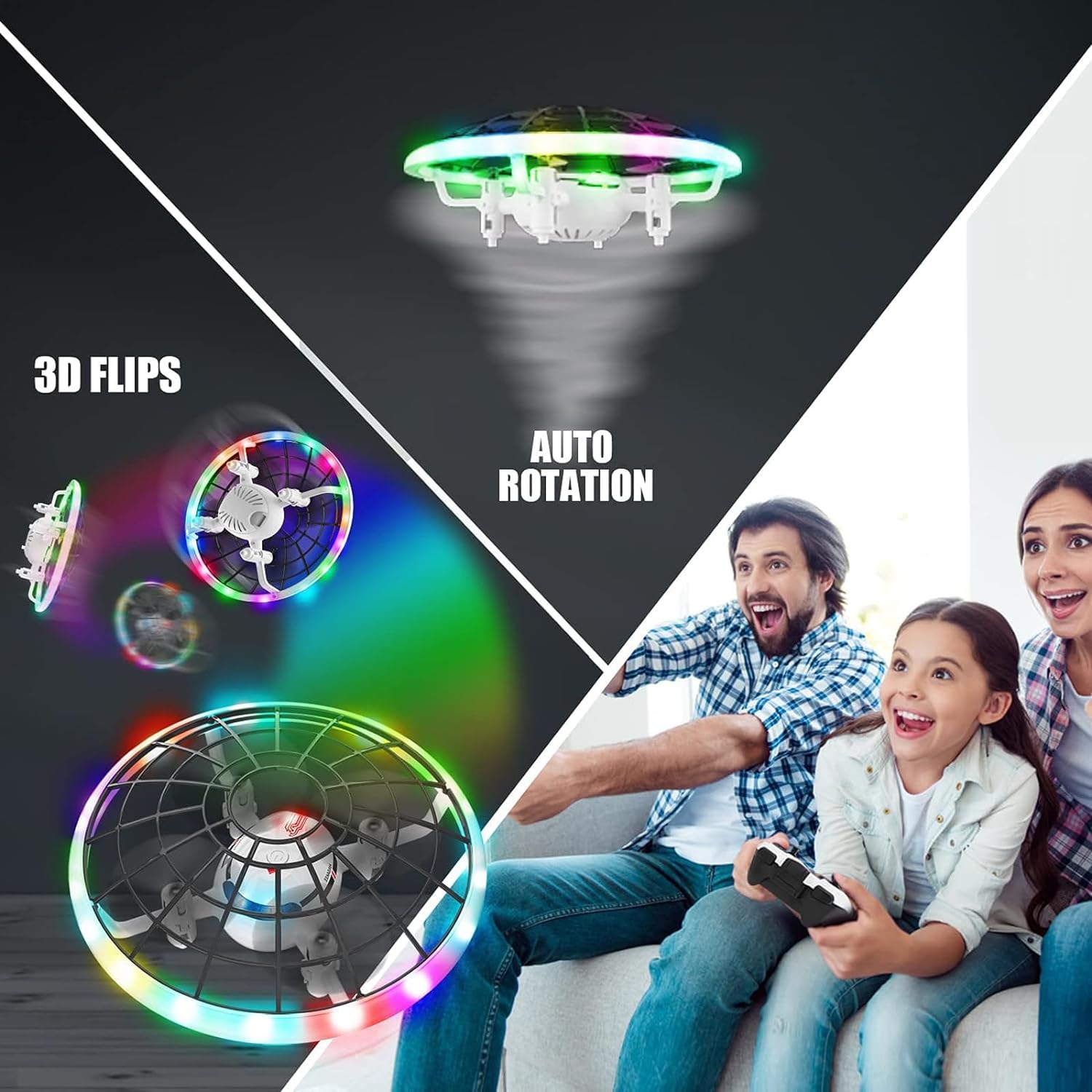 Drone for Kids,RC Drone Toys Gifts for Boys Girls,Mini Drone with Cool LED Light - Cykapu