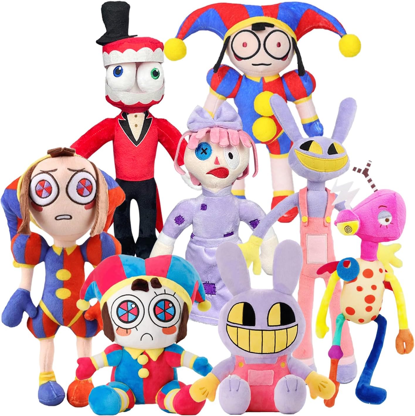 The Amazing Digital Circus Plush Pack 4, Jax and Pomni Plush, Cute Stuffed Figure Doll for Kids and Adults (4 Pack) - Cykapu