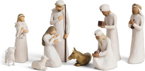 Nativity Starter Figures Plus Three Wisemen, Sculpted Hand-pained 9-Piece Set - Cykapu