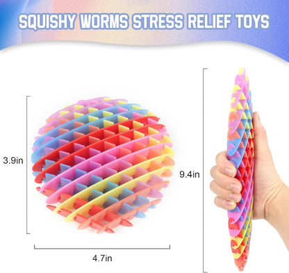 Fidget Worm Toy, Blue Worm Big Fidget Toys Adults and Teens, Funny Stretchy Sensory Stress Toys, Fidget Sensory Squeeze Toys, Relieves Stress and Anxiety Finger Toys for Teens with Autism ADHD