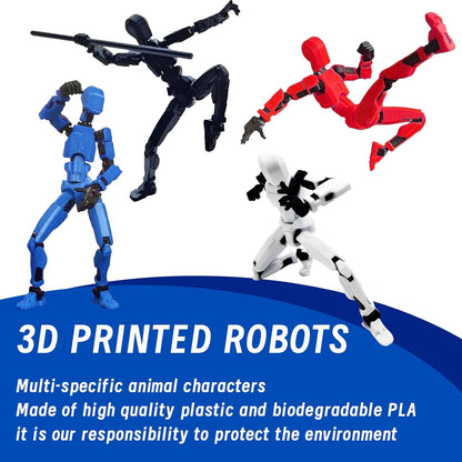 Titan 13 Action Figure, 4PCS Lucky 13 Action Figures, T13 Action Figure 3D Printed Robot Multi-Jointed Movable