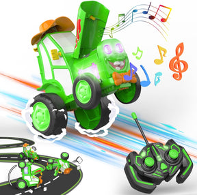 Crazy Jumping Car, Remote Control Car, Toddler RC Car with LED Light Music Rocking Tumbling - Cykapu