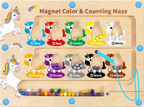 Magnetic Color and Number Maze,Uniorn Gifts for Girls,Montessori Toys - Cykapu