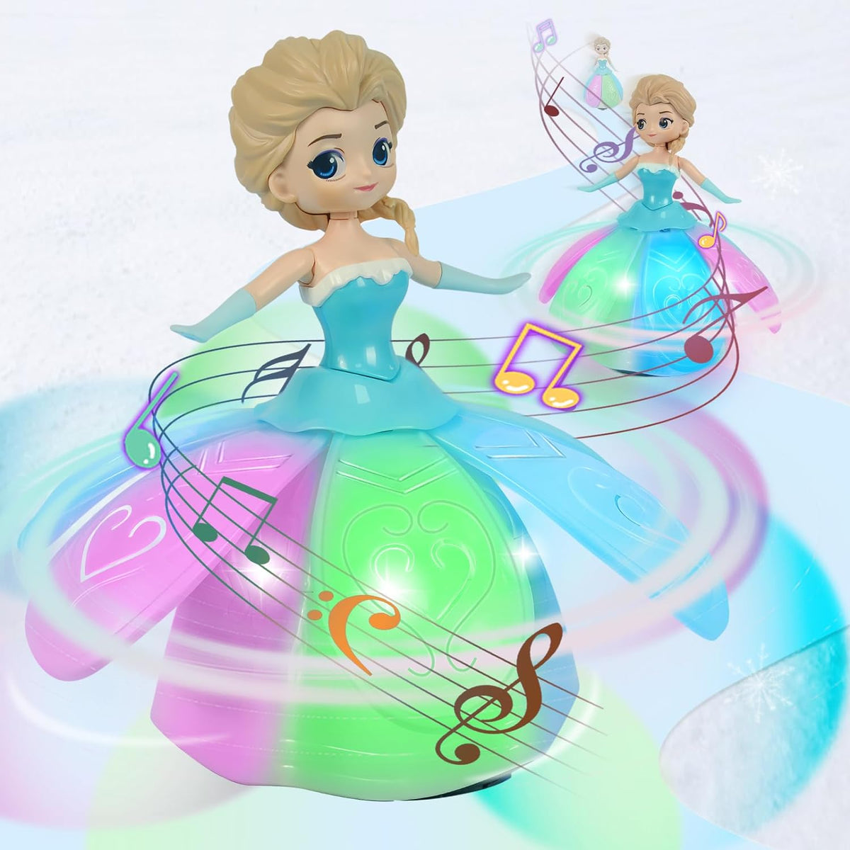 Enchanting Rotating Ice Princess Dancing Robot Toy with Colorful Lights, Music & Interactive Features