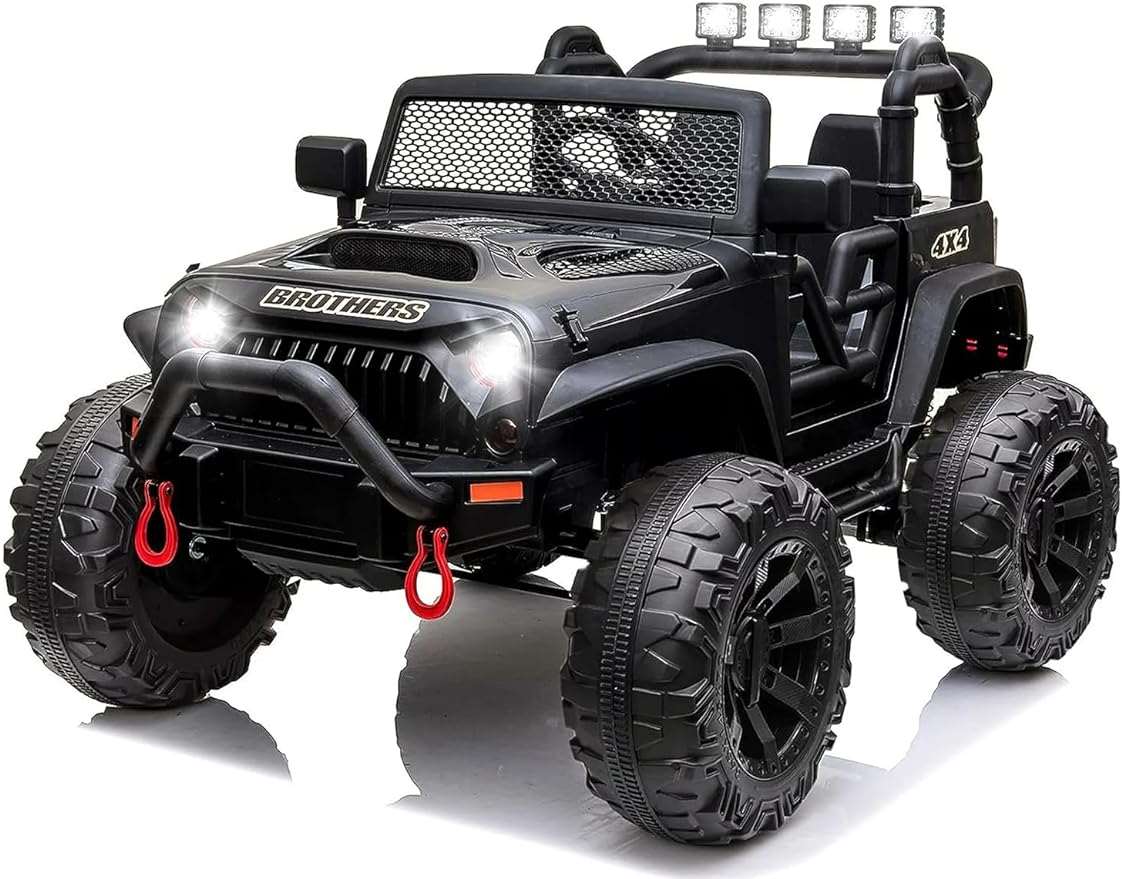 24v Ride on Car with Remote Control, 2 Seater Battery Powered Cars, 4x200w Electric Kids Ride on Truck Spring Suspension - Cykapu