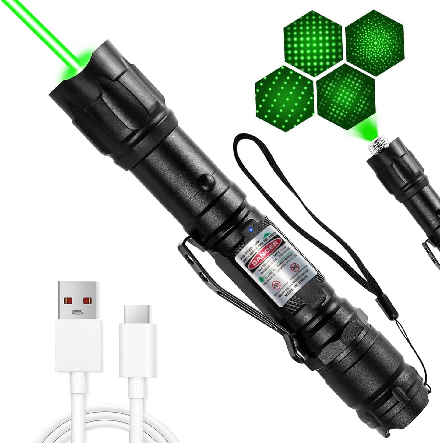 Rechargeable Green Laser Pointer High Power Green Beam Laser Light Long Distance Range for TV/LED/LCD Screens Tactical Flashlights Presentation