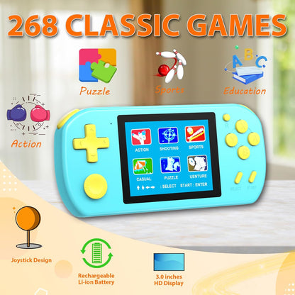 Handheld Games for Kids Aldults with Built in 268 Classic Retro Video Games - Cykapu