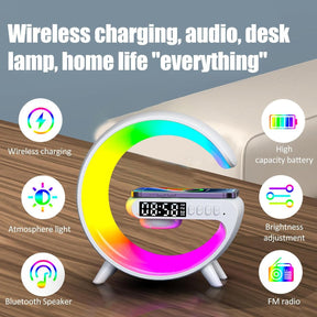 Wireless Speaker Charger Shape LED Wireless Charging Speaker Atmosphere Night Light Wireless Phone Charger - Cykapu