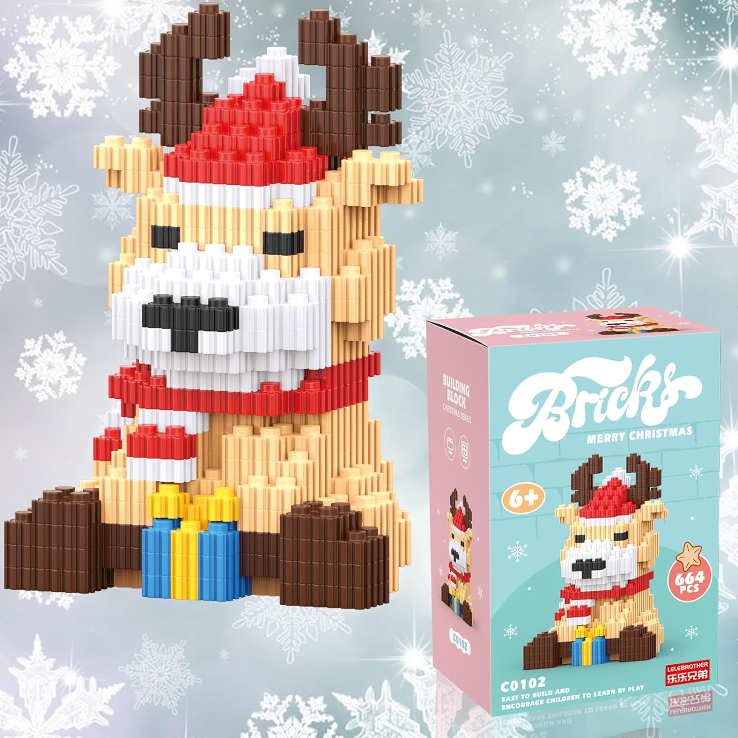 Christmas Stacking Blocks Compatible for Lego Christmas Santa Claus Building Micro Blocks (Santa) - Cykapu