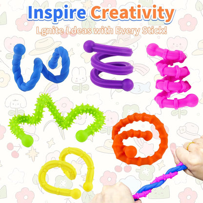 6 Pcs Sensory Fidget Toys Stick, Flexible Fidget Sticks Sensory Toys