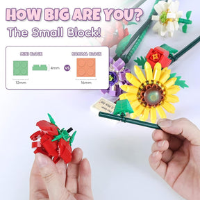 Flowers Bouquet Building Sets, Mini Bricks 6 Artificial Flower Bouquet, 547 Pieces - Cykapu
