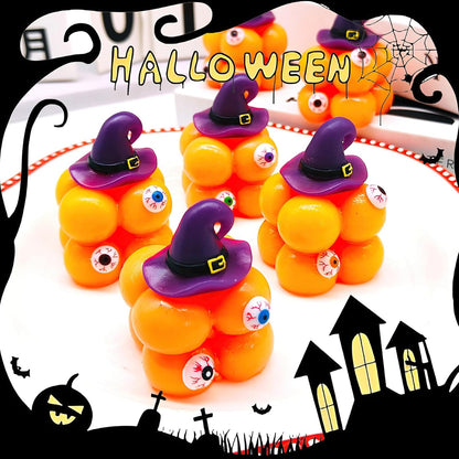 4 Packs Spooky Witch Hat Sticky Halloween Stress Cubes, Halloween Fidget Toys for Stress Relief, Halloween Party Favors Gifts Squishies Halloween Toys for Goodie Bags