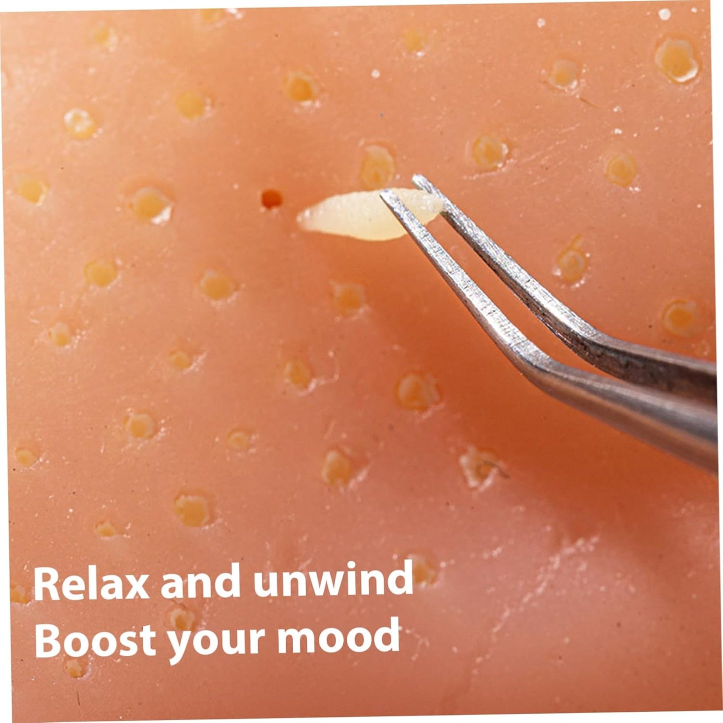 Pimple Popper Toy Stress Relief Silicone Zit Popping Toy with Tweezers for Adults & Kids