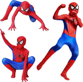 Super Hero Spider Costume for Kids, Halloween Costumes Cosplay 3D Spandex Bodysuit Jumpsuit - Cykapu