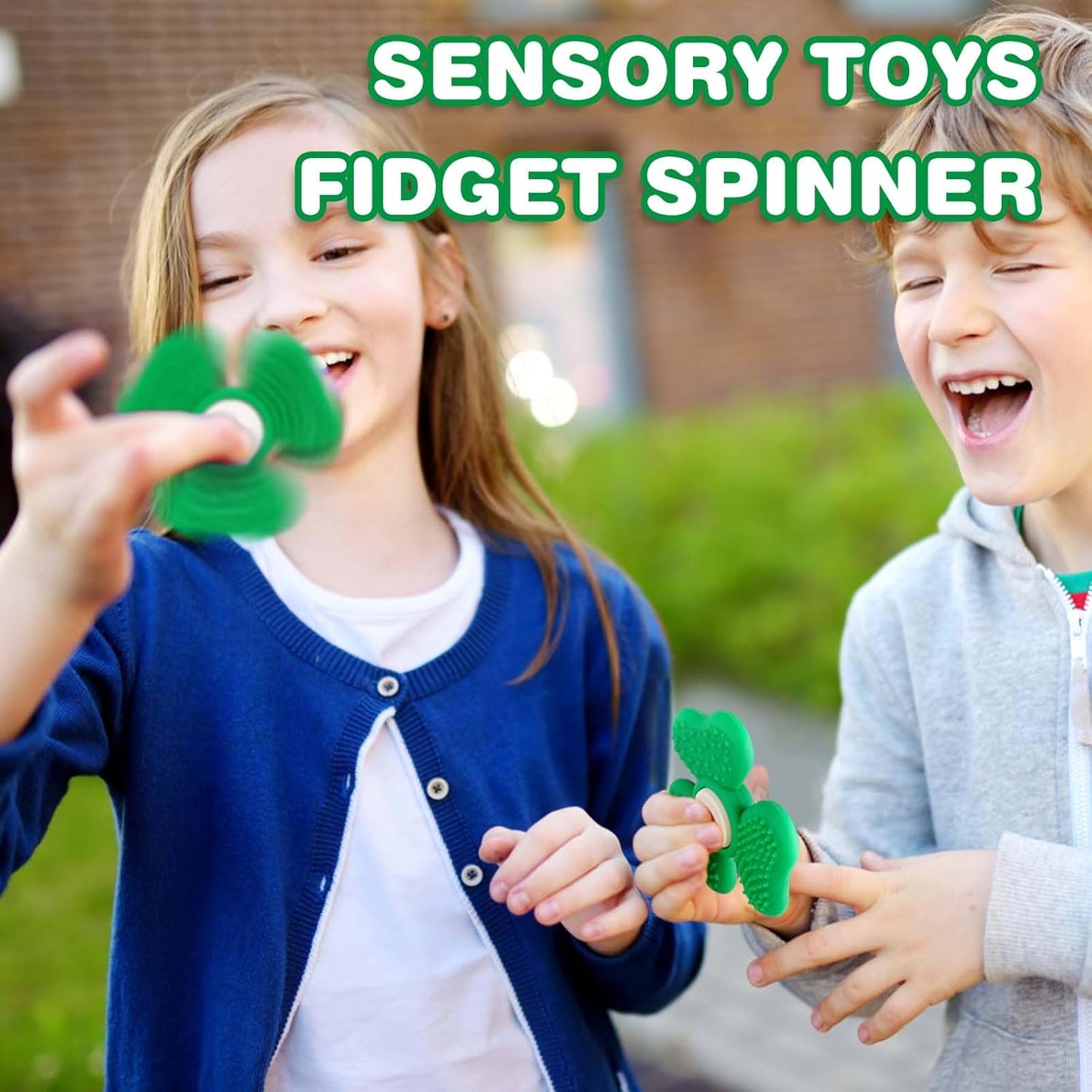 Textured Fidget Toys for Spinners, Trefoil Hand Sensory Fidget Toys for Adults Office Anxiety Relief Desk Toys, Sensory Toys for Kids ADHD Autism, Quiet Fidget Spinners Classroom Prizes for Boys Girls