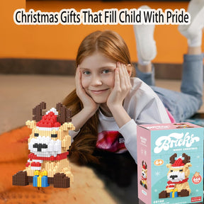 Christmas Building Blocks Reindeer Compatible for Lego Christmas Micro Blocks Stacking - Cykapu