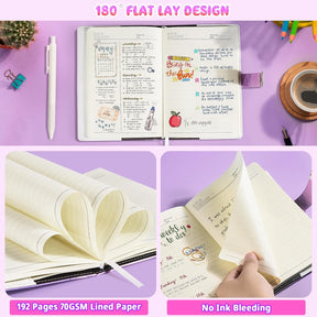 Diary with Lock for Girls, A5 Password Refillable Lined Journal Kit Locked Diary - Cykapu