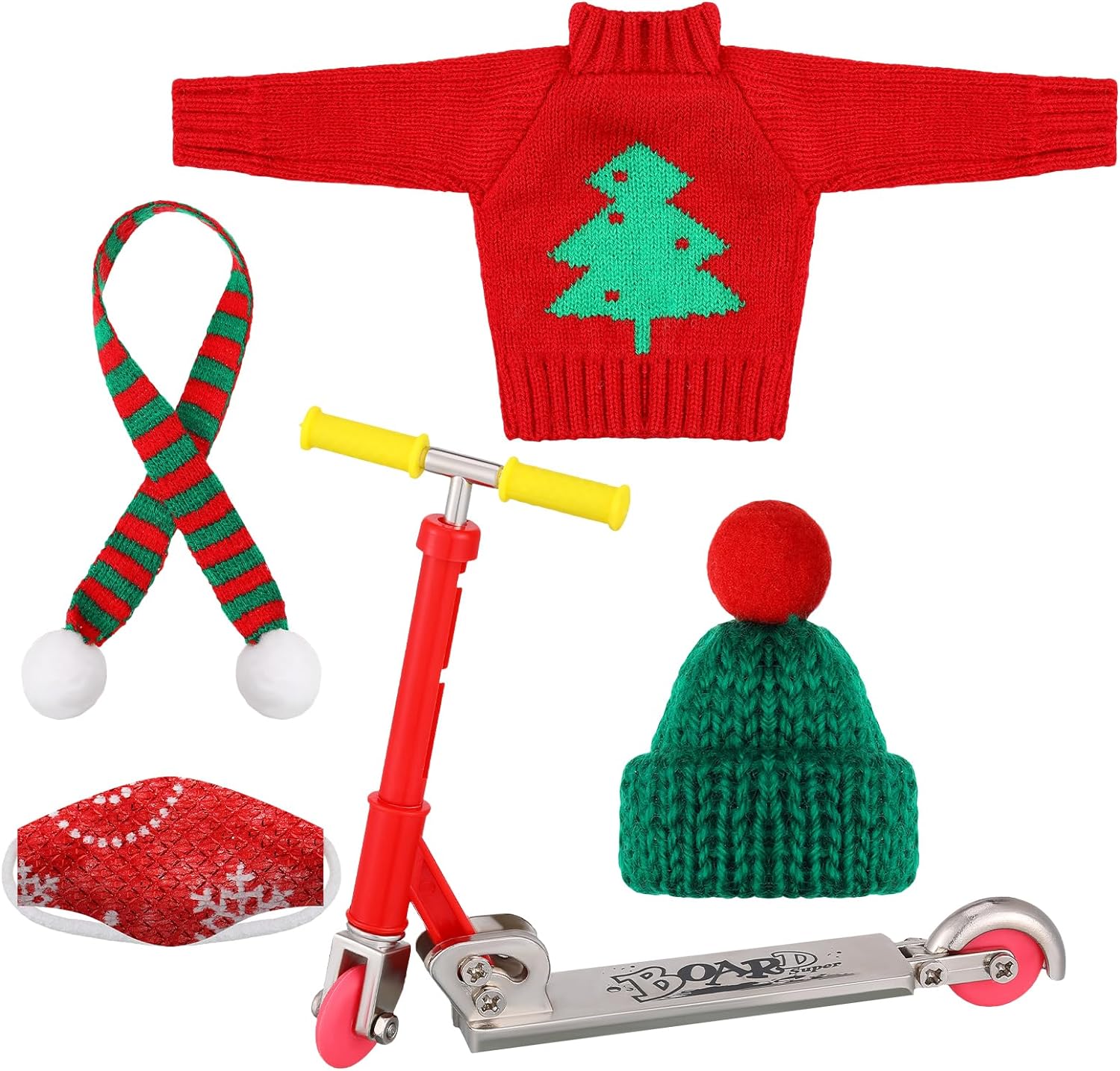 Christmas Elf Accessories Set Hot Air Balloon Scooter Baker Care Clothes Costume Outfits - Cykapu
