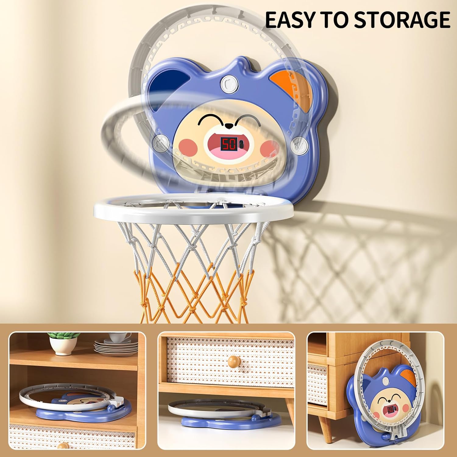 Indoor Mini Basketball Hoop for Toddlers Kids Boys - Cykapu