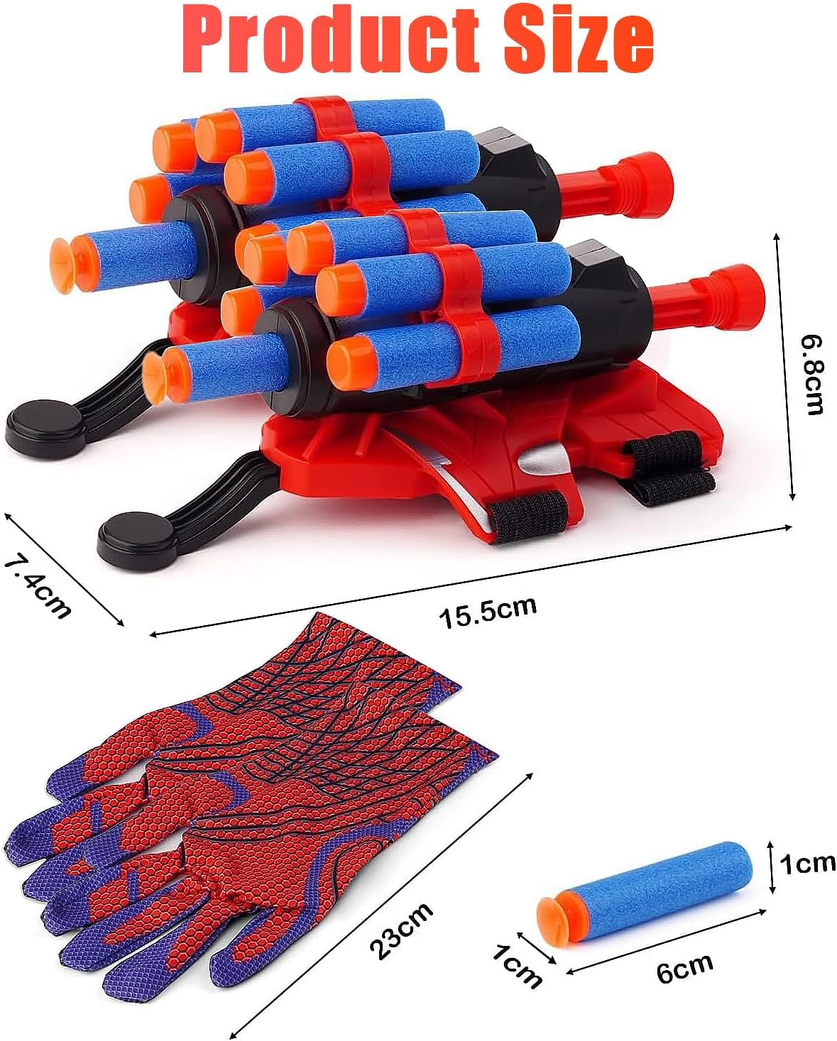 Set of 2 Spider Web Shooters Wrist Launcher Spider Gloves Web-Shooters - Cykapu