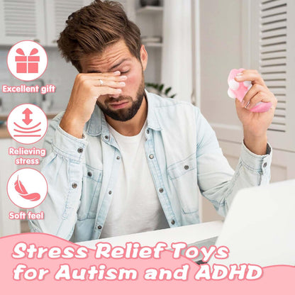 Cat Paw Squishies Fidget Toys Adults, Sticky Cute Squeeze Sensory Toys for Autism and Stress Relief