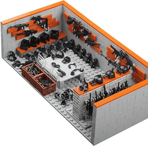 Military Base Army Base Building Blocks Sets WW2 Battle Brick Armory Swat Team Weapons Pack Toys Compatible with Lego(568 Pcs) - Cykapu
