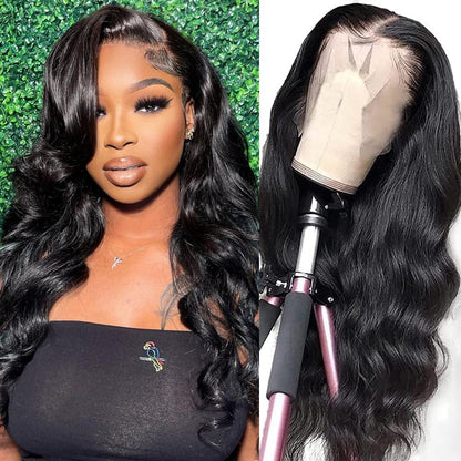 28 Inch Body Wave Lace Front Wigs Human Hair Pre Plucked 180% Density 13X6 HD Lace Frontal Wigs Human Hair Glueless Wigs Cykapu