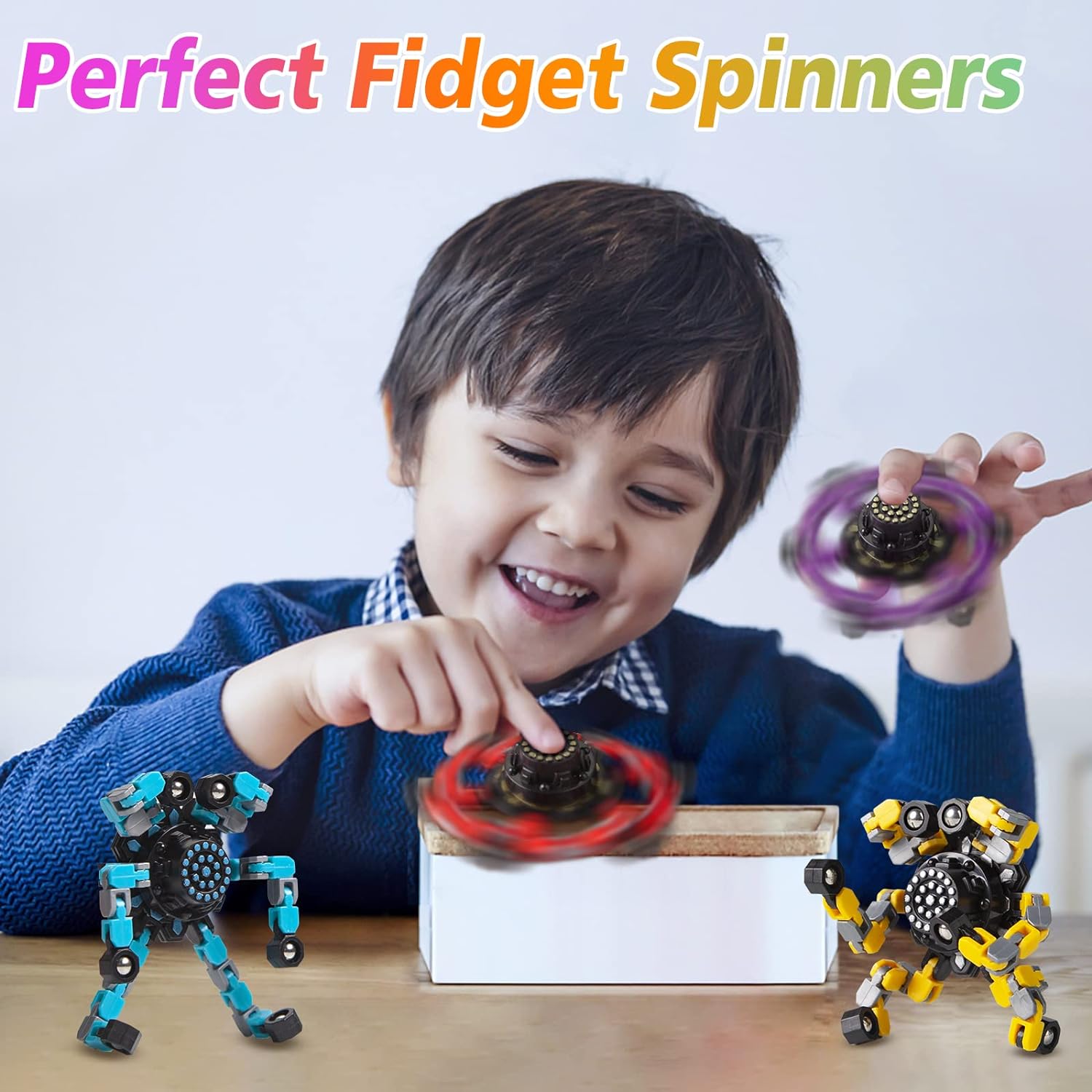 Fidget Spinners 4 Pcs for Kids and Adults Stress Relief Sensory Toy