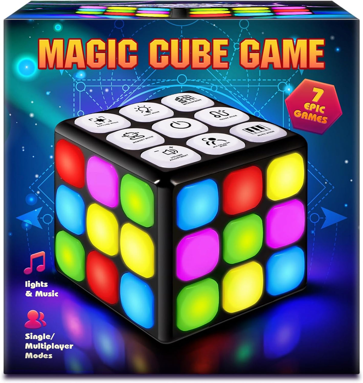 Flashing Cube Handheld Games - 7 Fun Brain & Memory Games - Cykapu