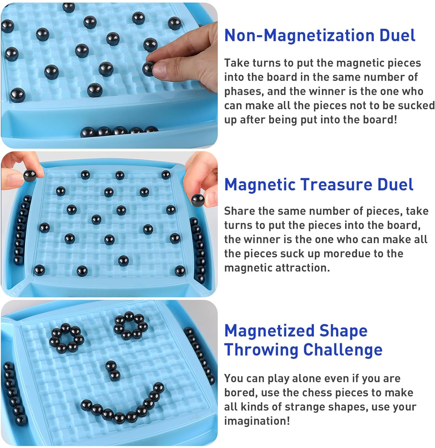 Magnetic Chess Game Magnetism Versus Chess Set, 20 Magnetic Balls Chess Board Game with Punishment Wheel Cykapu