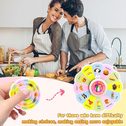 Food Decision Wheel Games - Food Spinner Wheel for Her Him Couples Gift Ideas, Date Night Ideas for Couples Valentines Day Gifts for Boyfriend Girlfriend Anniversary Birthday Gifts for Husband Wife