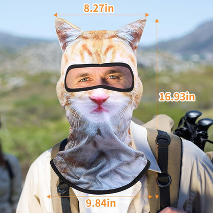 3D Cat Ski Balaclava Sheisty Face Mask, Cat Mask with Ears for Music Festivals, Raves Ski Halloween Party Outdoor Activities Cats Style