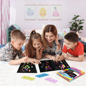 Scratch Paper Art-Crafts Gift: 2 Pack Bulk Rainbow Magic Paper Supplies Toys