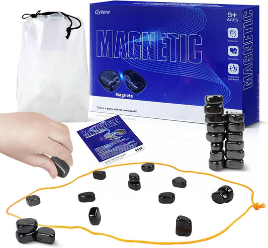 Magnetic Chess Game Stones, Magnetic Effect Chess Set Battle Chess Board, Fun Table Top Magnet Game, Educational Checkers Board Game - Cykapu