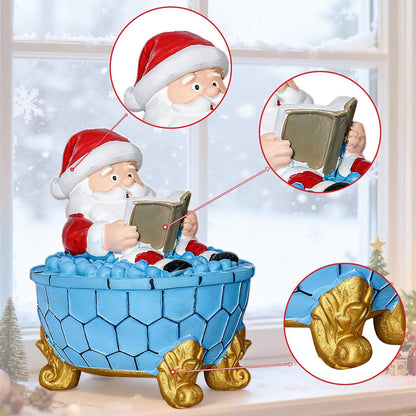 Christmas Santa Claus Bubble Bath Lamp, Creative Halloween Light, Santa Claus Bubble Bath Light, LED Night Light for Bathroom Decor, Christmas-Themed Bathtub Lamp for Halloween Party