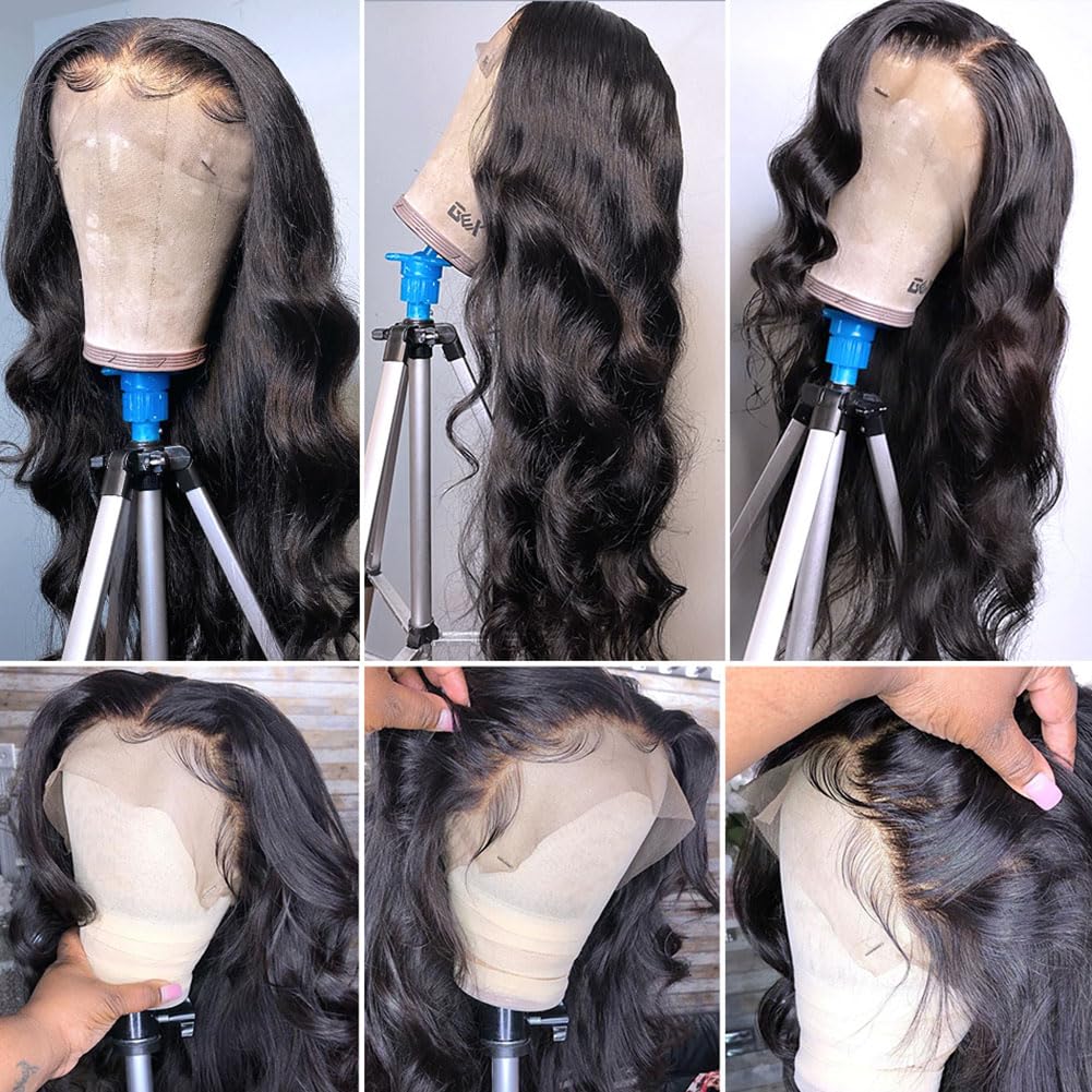 28 Inch Body Wave Lace Front Wigs Human Hair Pre Plucked 180% Density 13X6 HD Lace Frontal Wigs Human Hair Glueless Wigs Cykapu