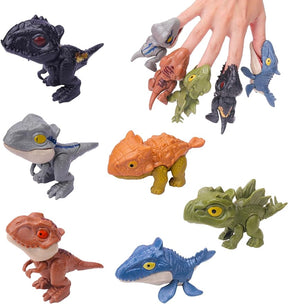 6PCS Biting Finger Dinosaurs Toy Snap Squad Collectibles for Display - Cykapu