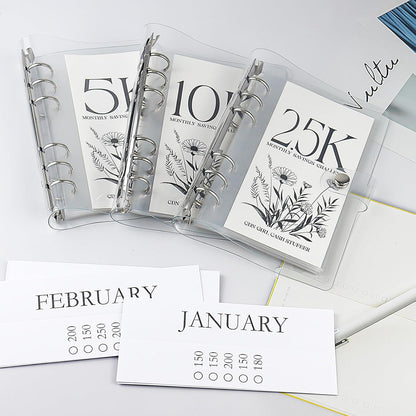 12-Month Money Savings Challenges Book with Envelopes, 3 Pcs Money Saving Binder, Money Binder