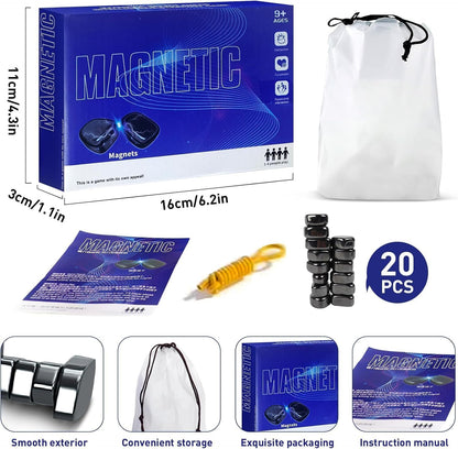 Magnetic Chess Game, Multiplayer Battle Magnet Board Games, 2025 Family Games for Adults, Valentines Day Gifts, Tabletop Magnetic Strategy Game, Portable Magnetic Chess Set with Storage Bag